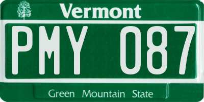 VT license plate PMY087