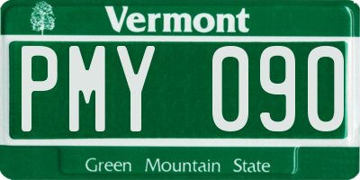 VT license plate PMY090