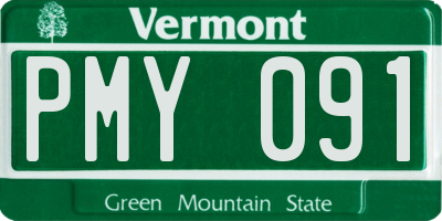 VT license plate PMY091