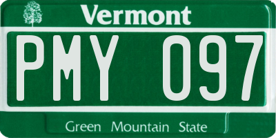 VT license plate PMY097