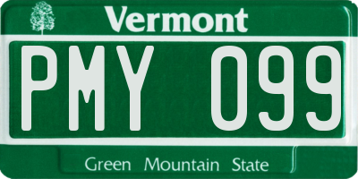 VT license plate PMY099