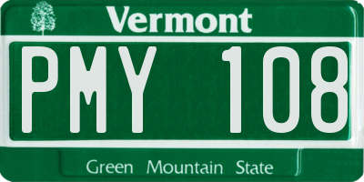 VT license plate PMY108