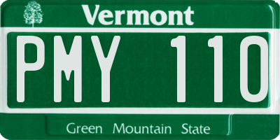 VT license plate PMY110