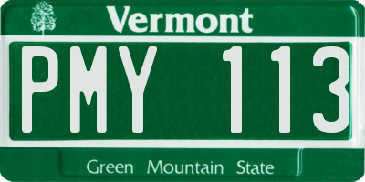 VT license plate PMY113