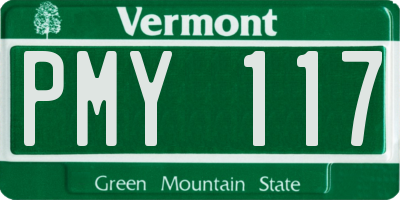 VT license plate PMY117