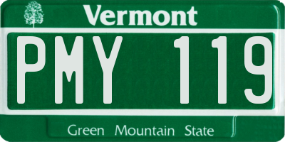 VT license plate PMY119