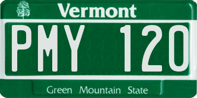 VT license plate PMY120