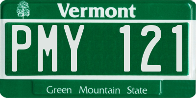 VT license plate PMY121