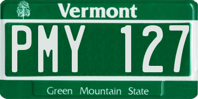 VT license plate PMY127