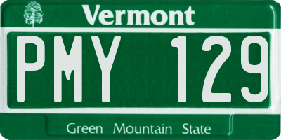 VT license plate PMY129
