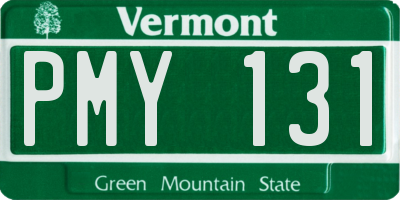 VT license plate PMY131