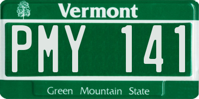 VT license plate PMY141