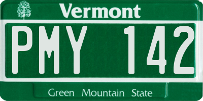 VT license plate PMY142
