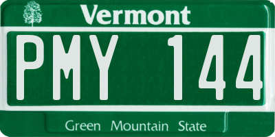VT license plate PMY144
