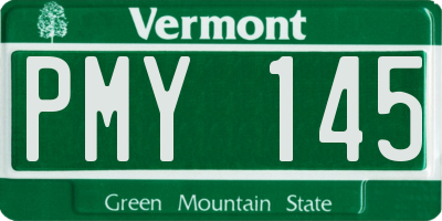 VT license plate PMY145