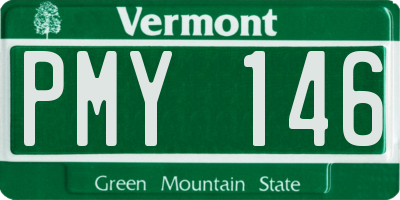 VT license plate PMY146