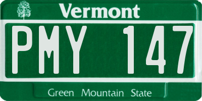 VT license plate PMY147