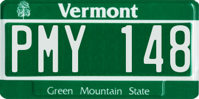 VT license plate PMY148
