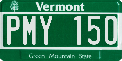 VT license plate PMY150