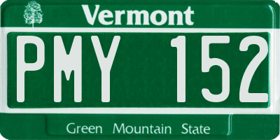 VT license plate PMY152