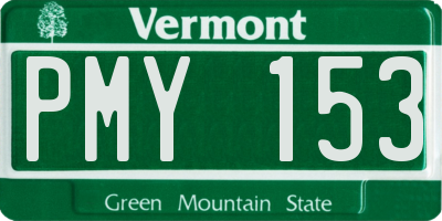 VT license plate PMY153