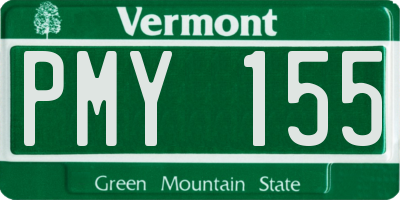 VT license plate PMY155