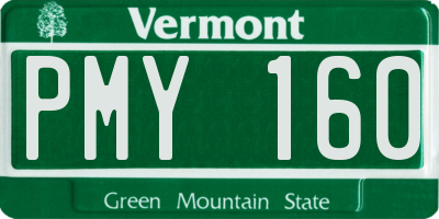 VT license plate PMY160