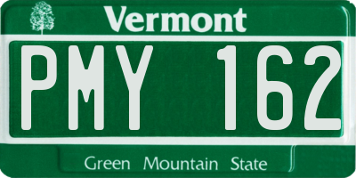 VT license plate PMY162