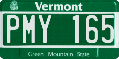 VT license plate PMY165