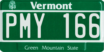 VT license plate PMY166