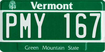 VT license plate PMY167