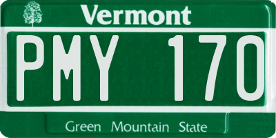 VT license plate PMY170
