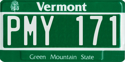 VT license plate PMY171