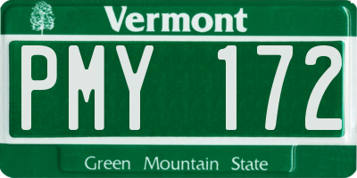 VT license plate PMY172
