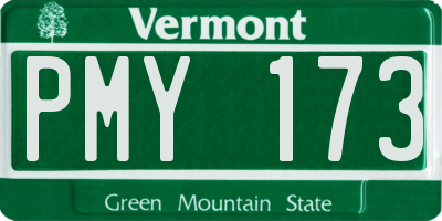 VT license plate PMY173