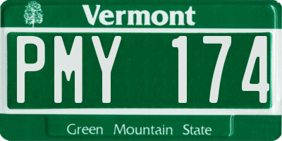 VT license plate PMY174