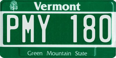 VT license plate PMY180