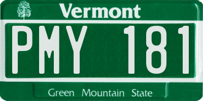 VT license plate PMY181