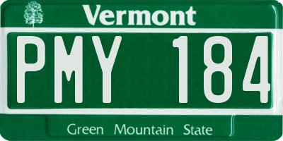 VT license plate PMY184