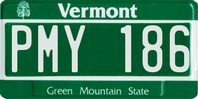 VT license plate PMY186