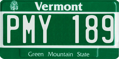 VT license plate PMY189