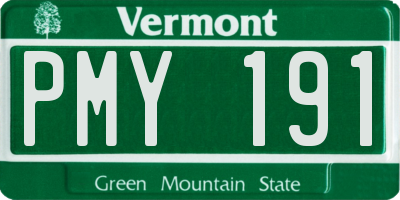 VT license plate PMY191