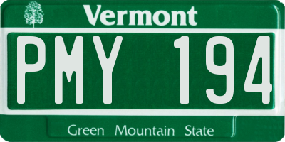 VT license plate PMY194