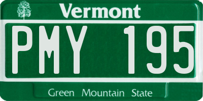 VT license plate PMY195