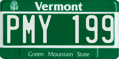 VT license plate PMY199