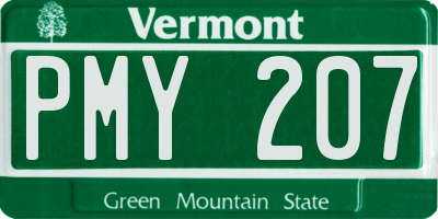 VT license plate PMY207