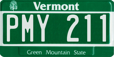 VT license plate PMY211