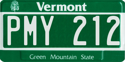 VT license plate PMY212