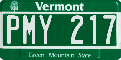 VT license plate PMY217