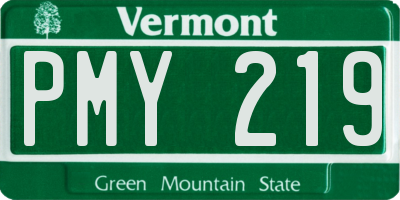 VT license plate PMY219